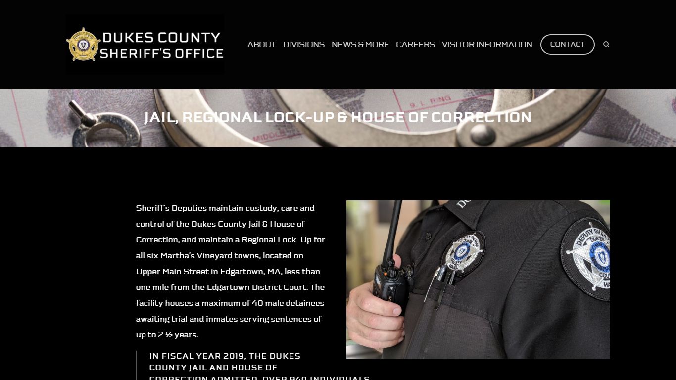 JAIL, Regional Lock-Up & HOUSE OF CORRECTION - DUKES COUNTY SHERIFF'S ...