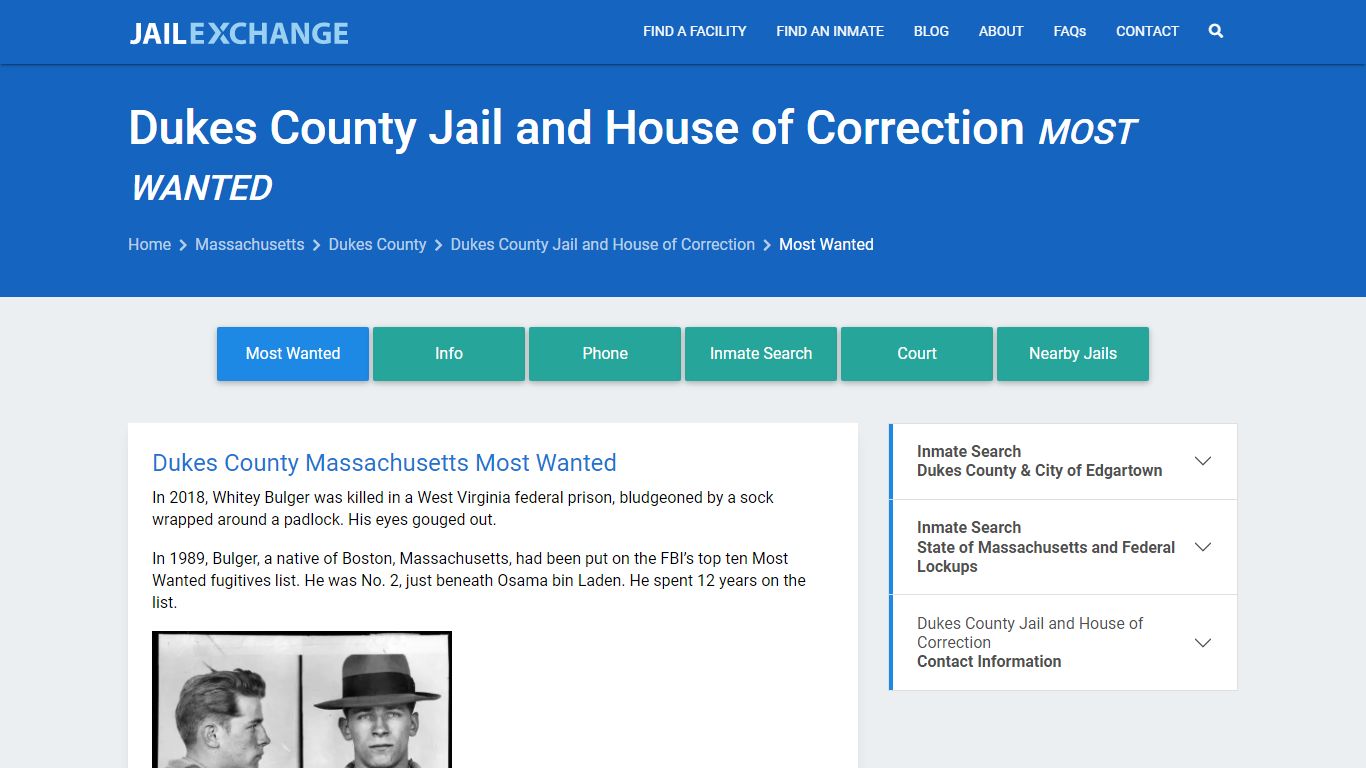 Dukes County Jail and House of Correction , MA - Jail Exchange