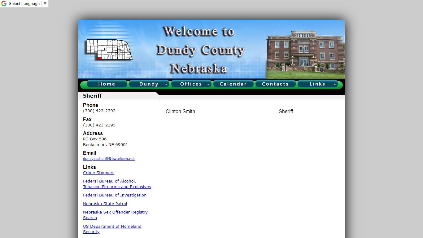 Sheriff - Dundy County, Nebraska