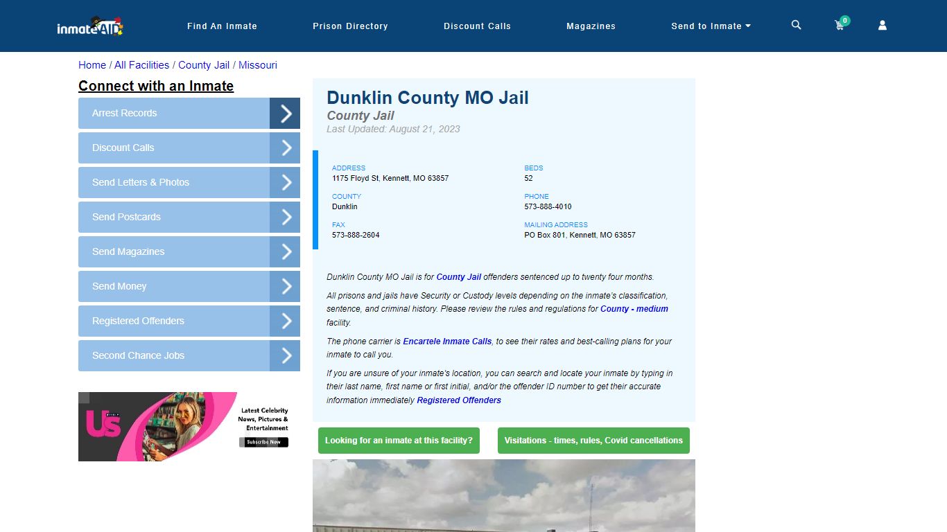Dunklin County MO Jail - Inmate Locator - Kennett, MO