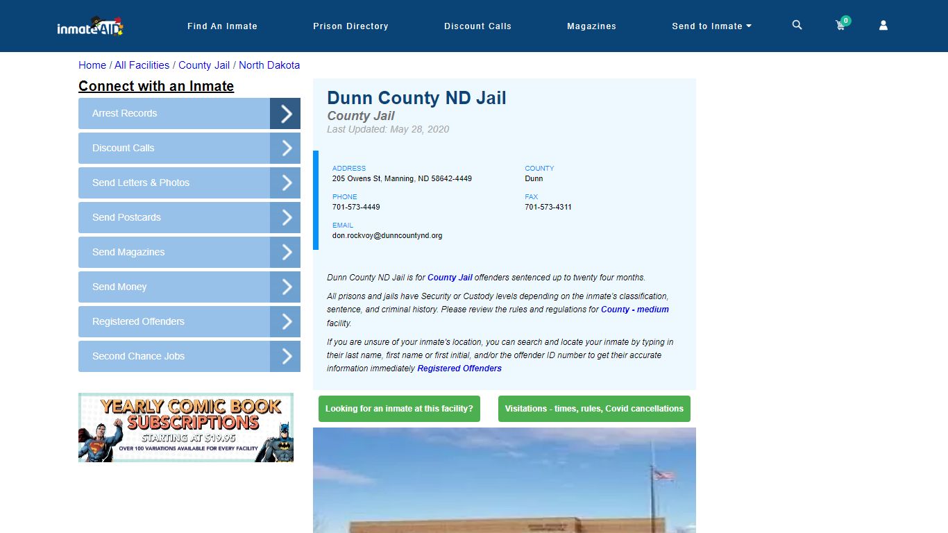 Dunn County ND Jail - Inmate Locator - Manning, ND