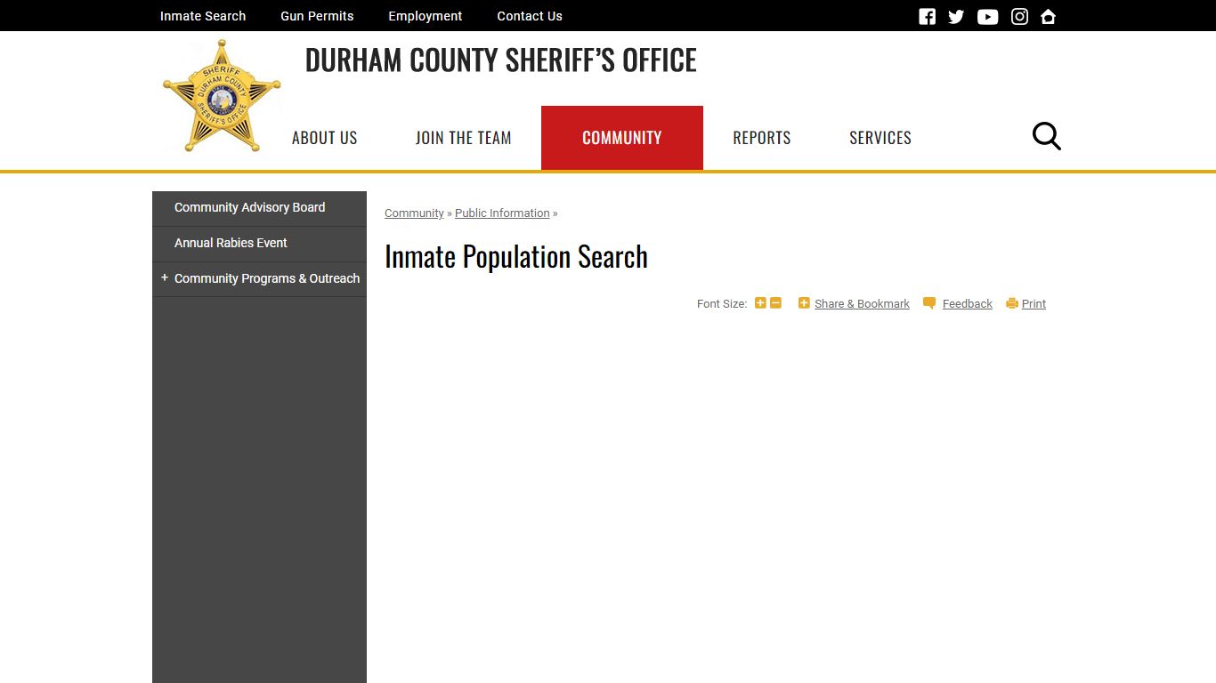 Inmate Population Search | Durham County Sheriff