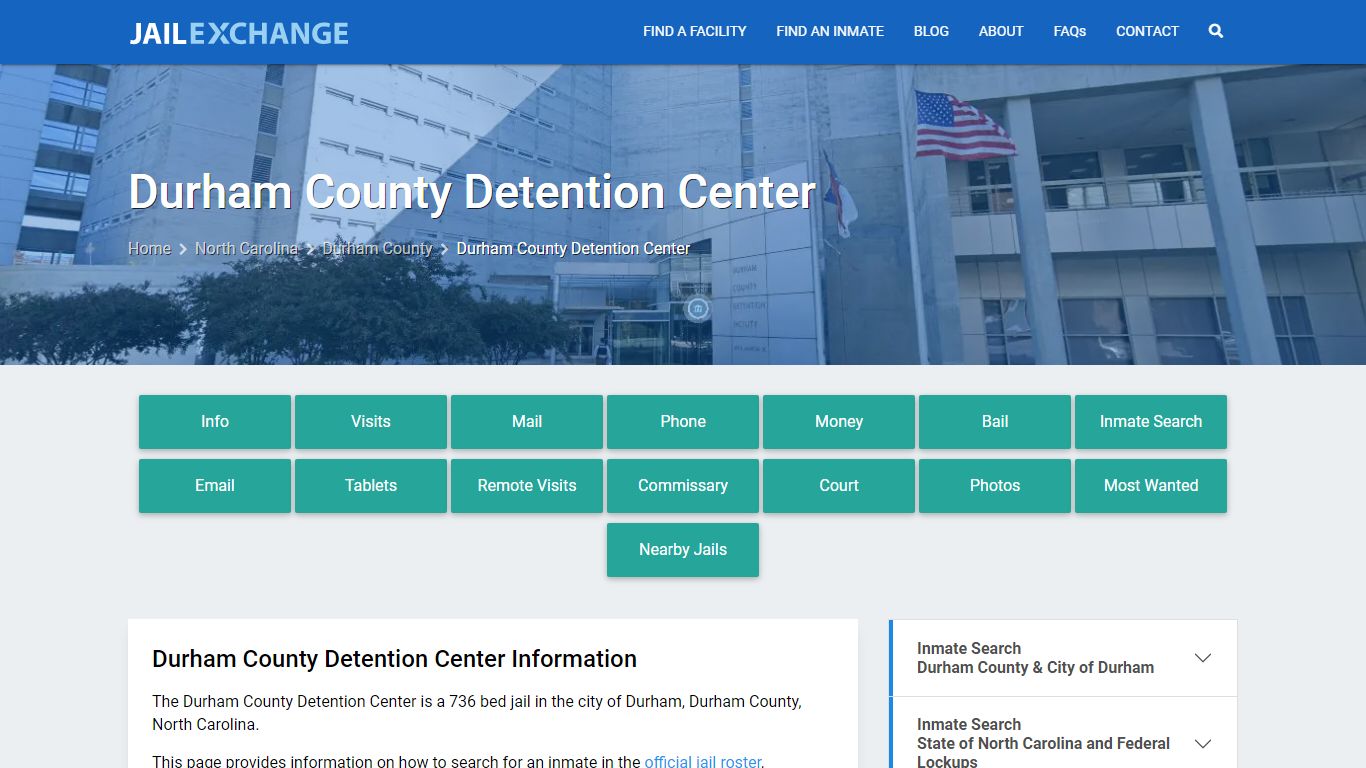 Durham County Detention Center, NC Inmate Search, Information