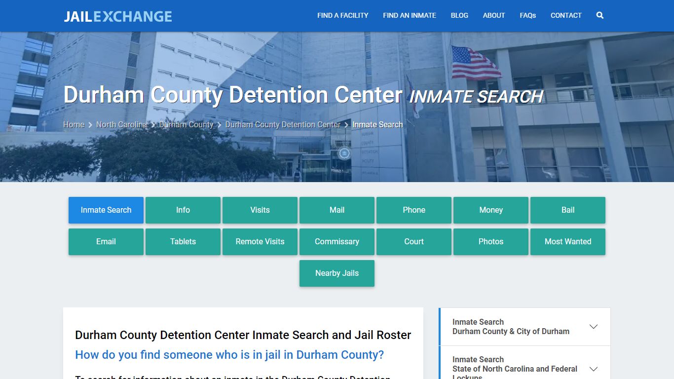 Durham County Detention Center Inmate Search - Jail Exchange