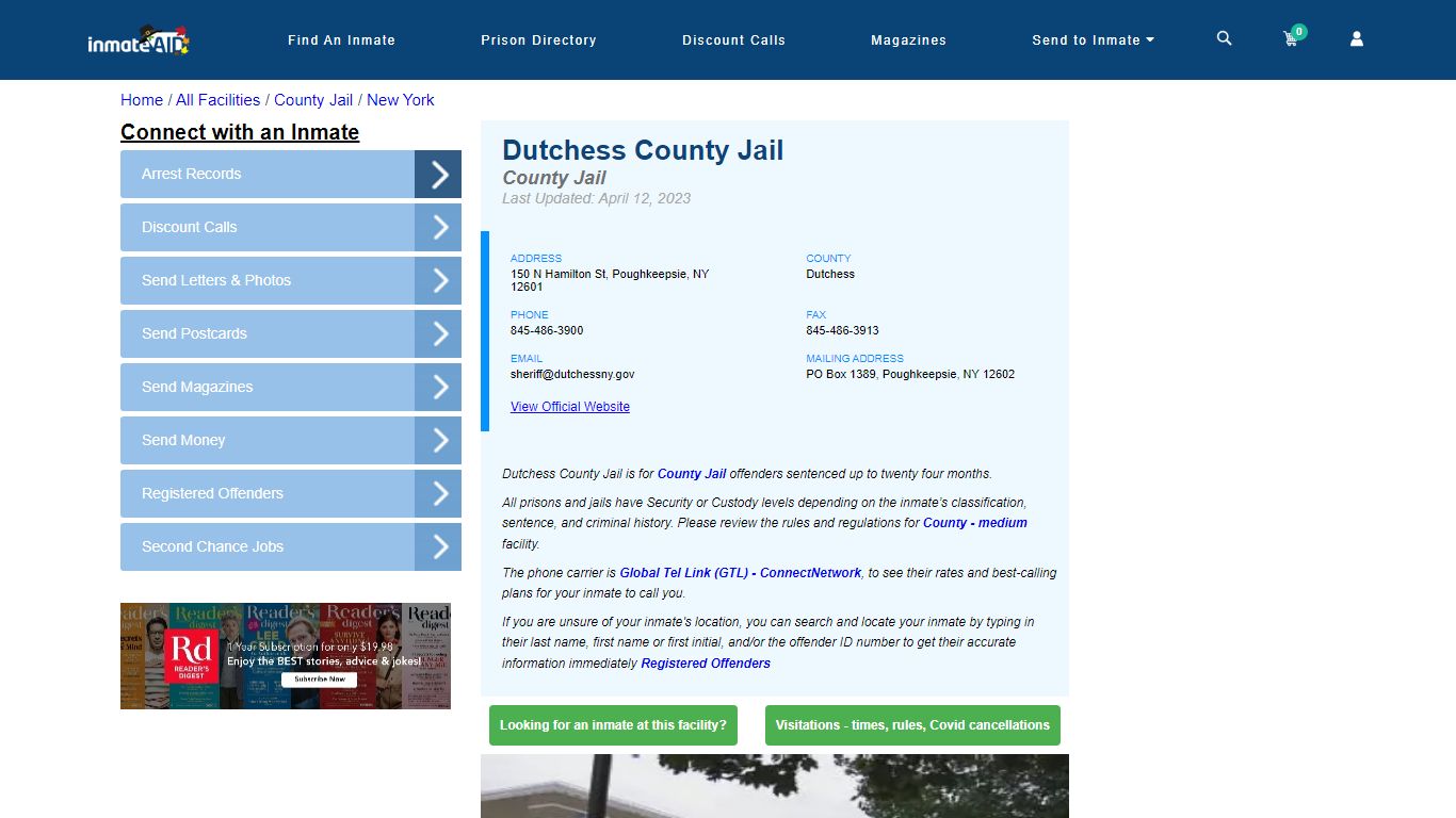 Dutchess County Jail - Inmate Locator - Poughkeepsie, NY