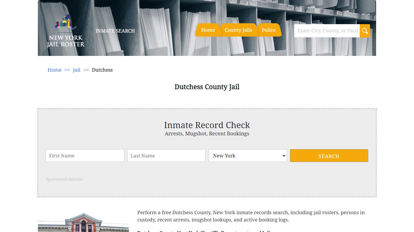 Dutchess County Jail | Jail Roster Search