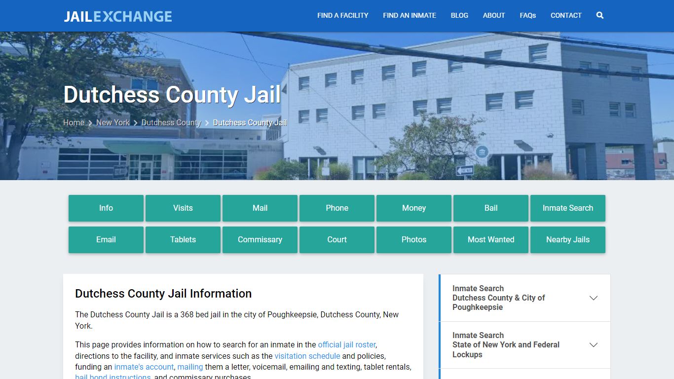 Dutchess County Jail, NY Inmate Search, Information