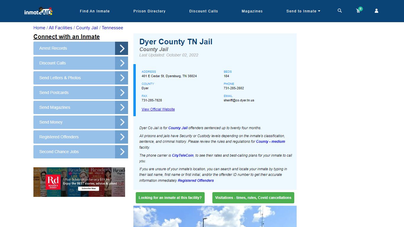 Dyer County TN Jail - Inmate Locator - Dyersburg, TN