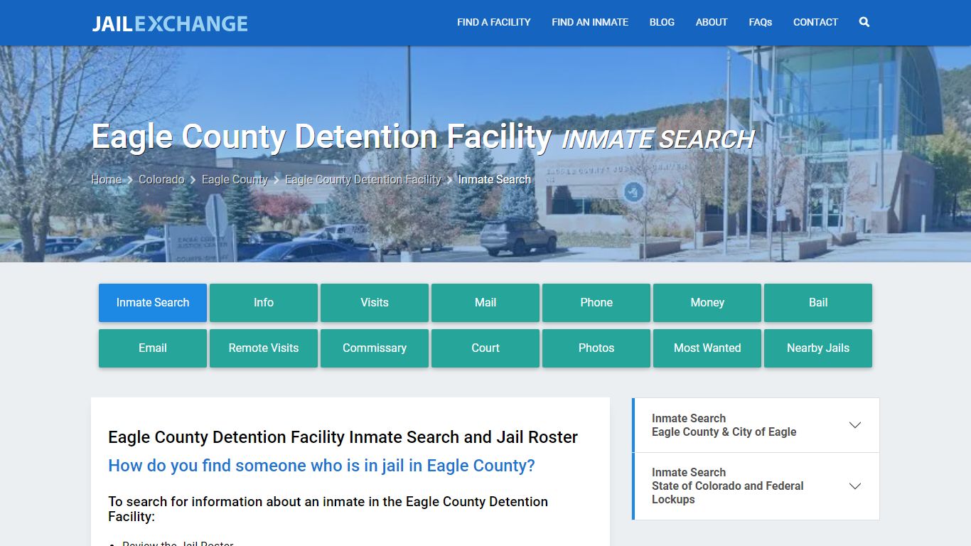 Eagle County Detention Facility Inmate Search - Jail Exchange