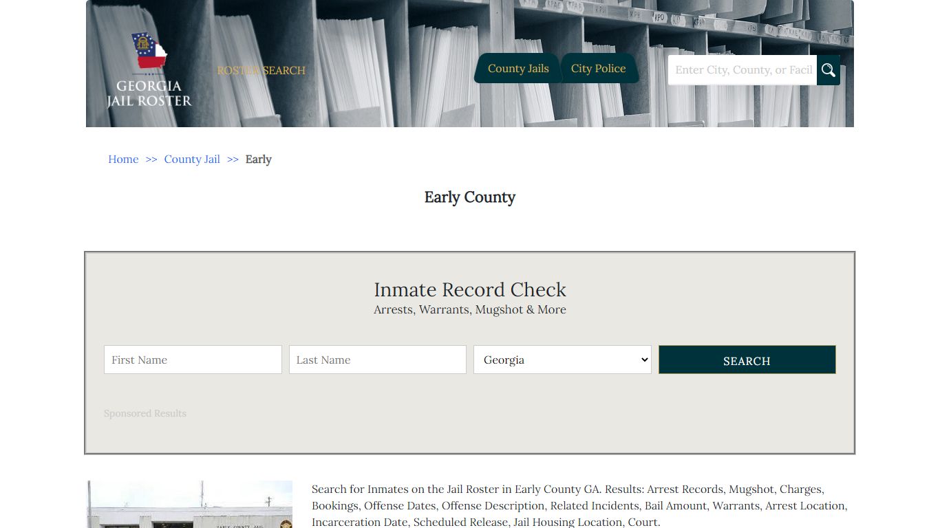 Early County | Georgia Jail Inmate Search