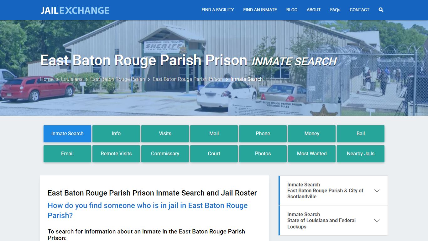 East Baton Rouge Parish Prison Inmate Search - Jail Exchange