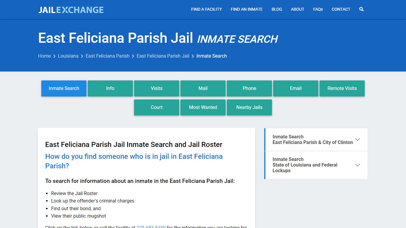 East Feliciana Parish Jail Inmate Search - Jail Exchange