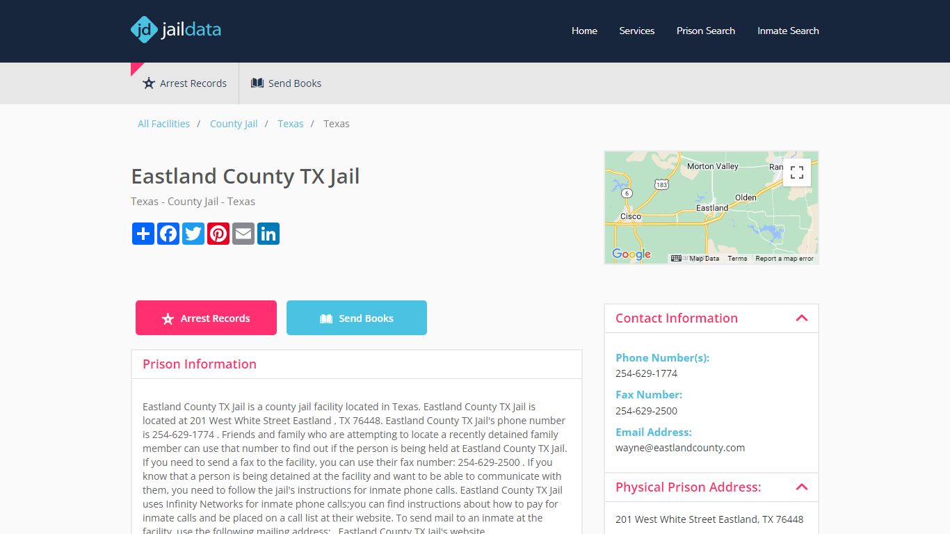 Eastland County TX Jail Inmate Search and Prisoner Info - Eastland, TX