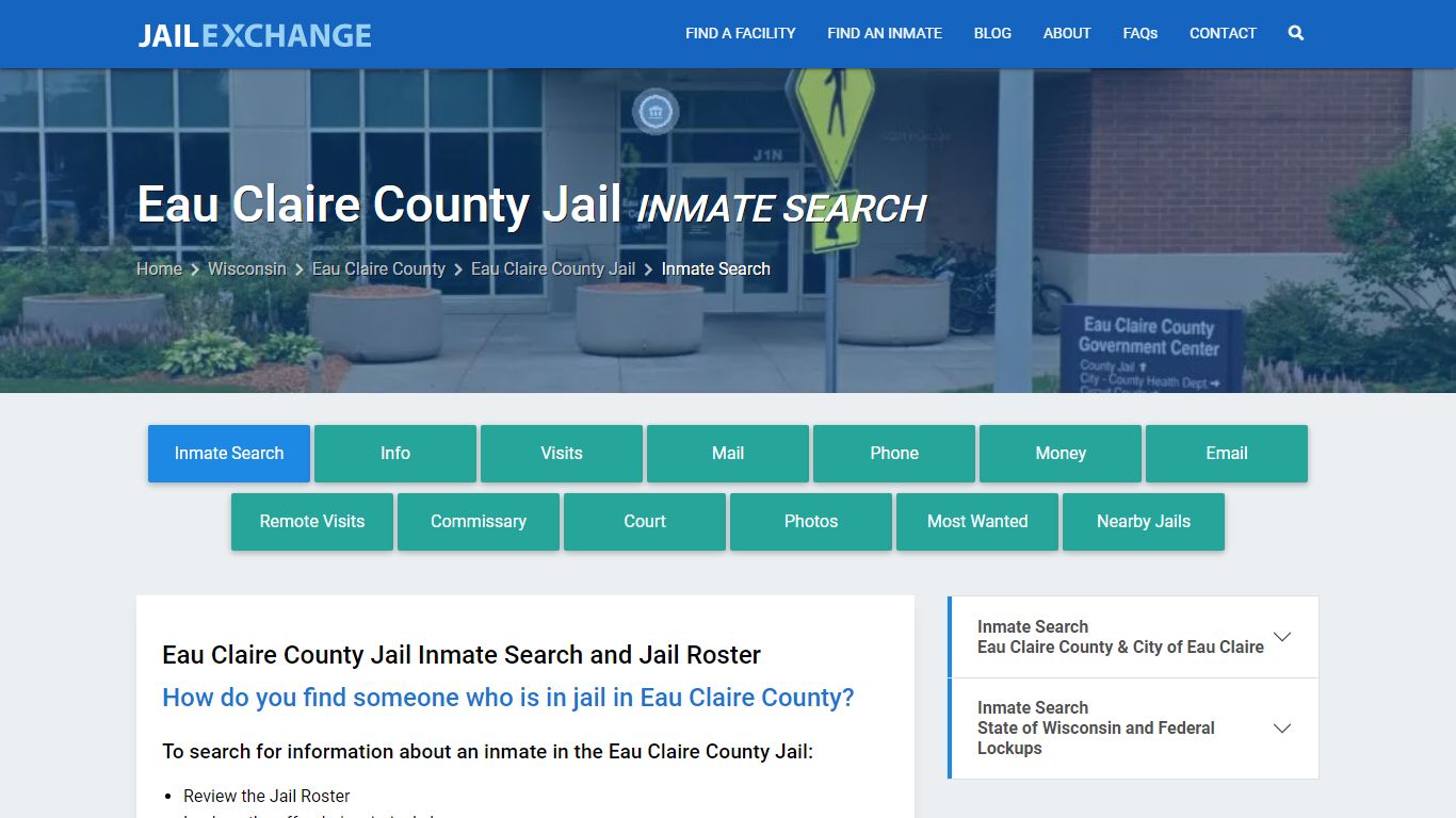 Inmate Search: Roster & Mugshots - Eau Claire County Jail, WI