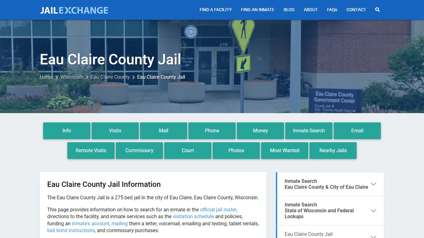 Eau Claire County Jail, WI Inmate Search, Information