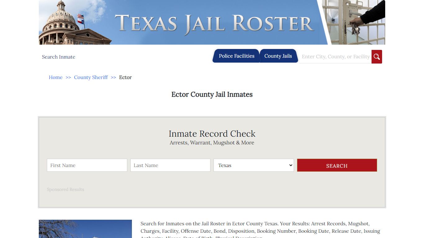 Ector County Jail Inmates | Jail Roster Search