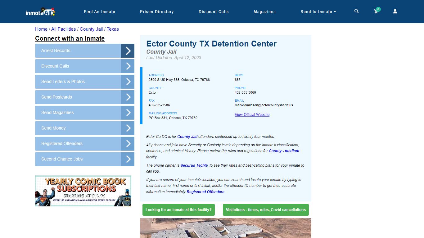 Ector County TX Detention Center - Inmate Locator - Odessa, TX