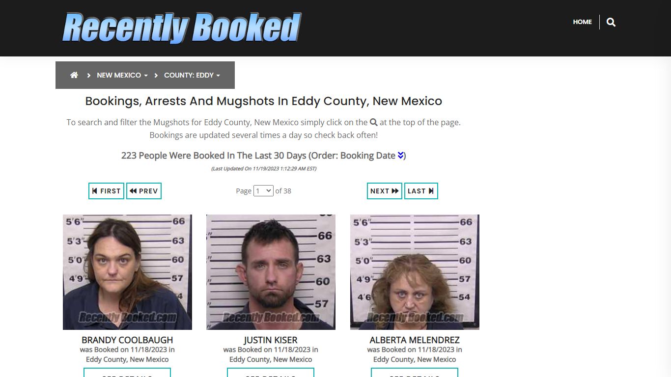 Bookings, Arrests and Mugshots in Eddy County, New Mexico