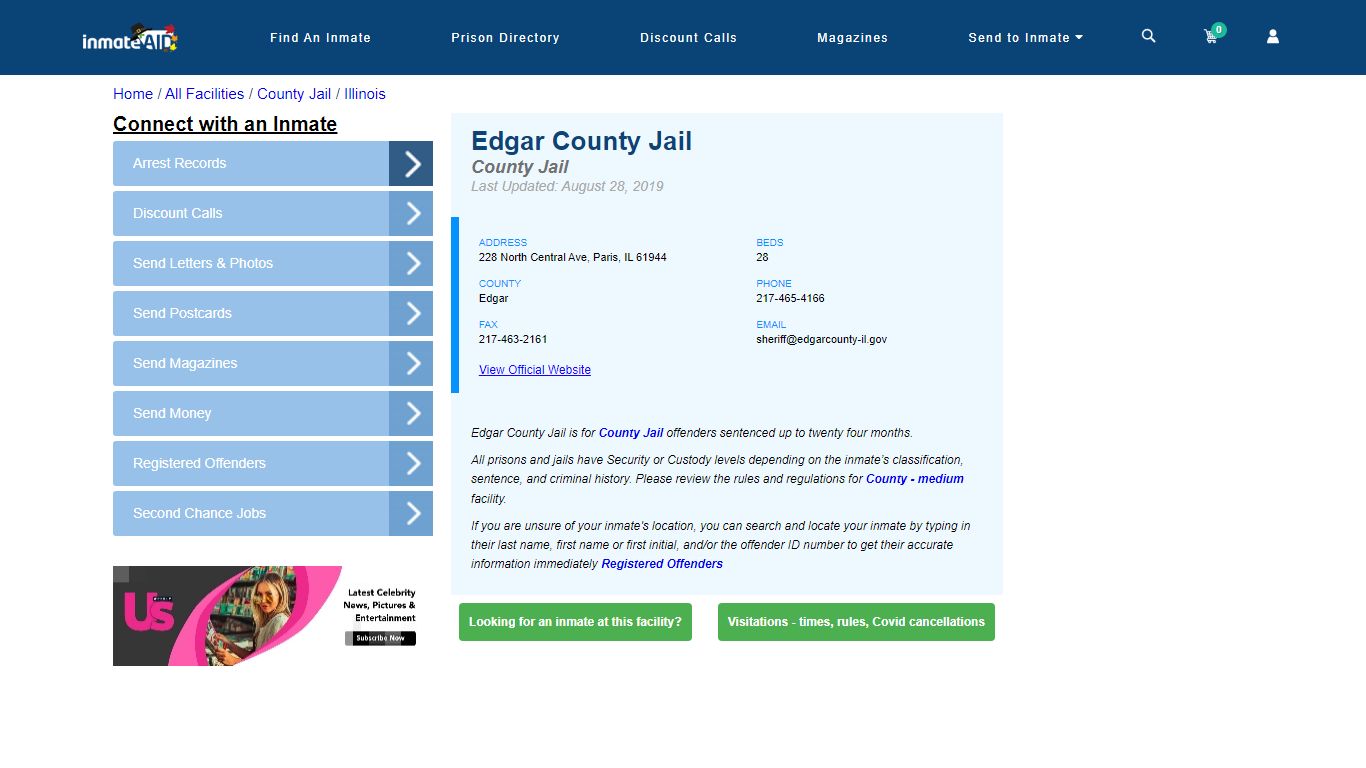 Edgar County Jail - Inmate Locator - Paris, IL