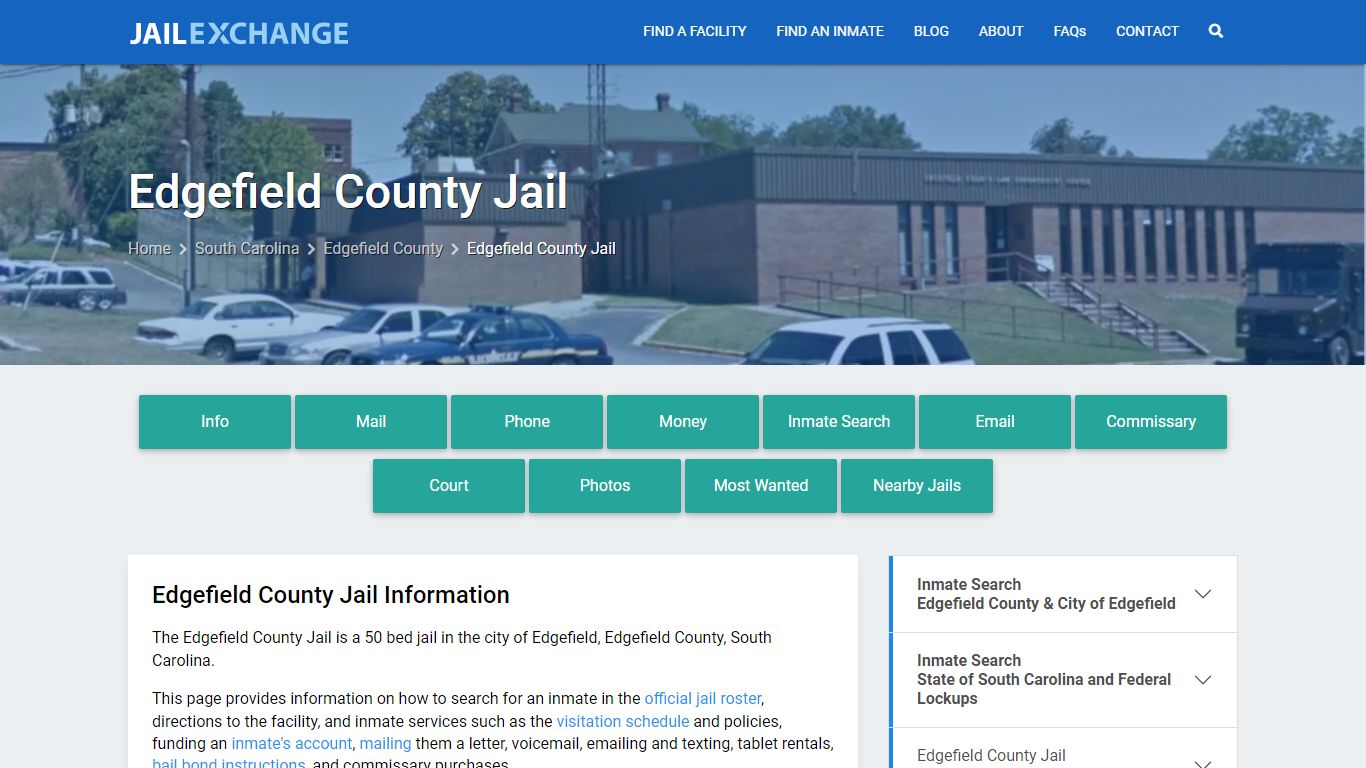 Edgefield County Jail, SC Inmate Search, Information