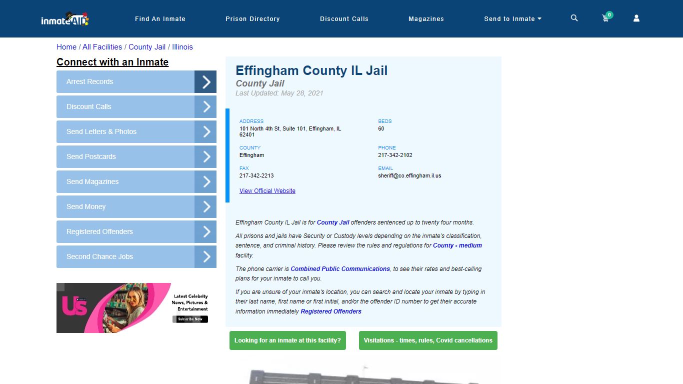 Effingham County IL Jail - Inmate Locator - Effingham, IL