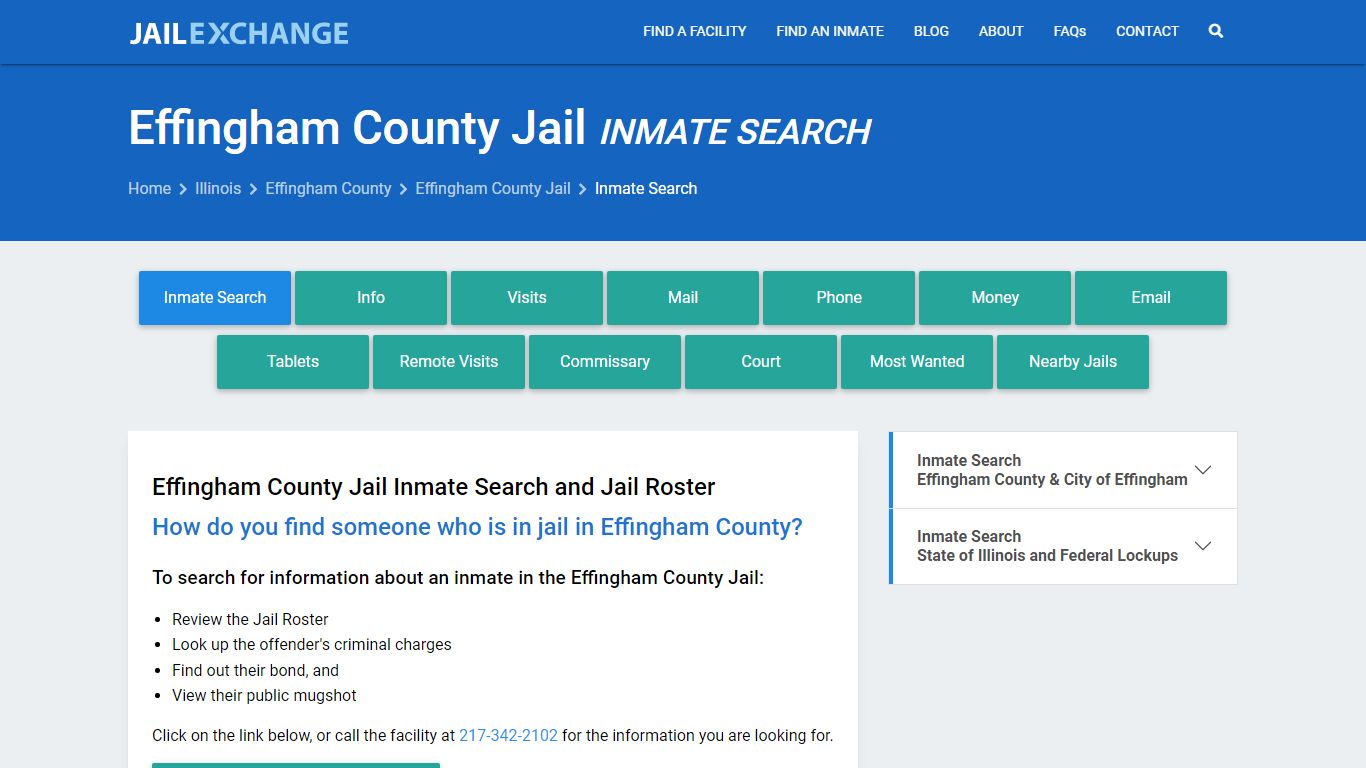 Inmate Search: Roster & Mugshots - Effingham County Jail, IL