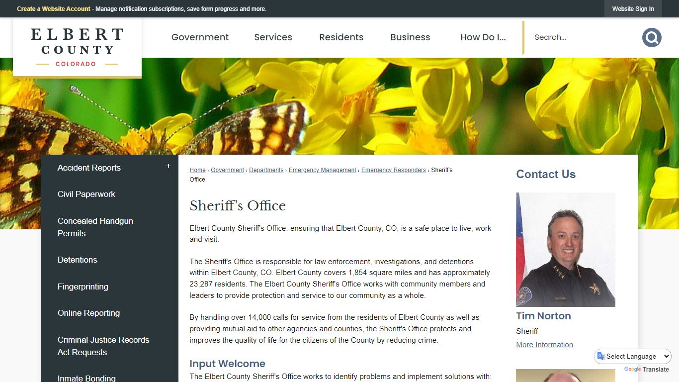 Sheriff's Office | Elbert County, CO