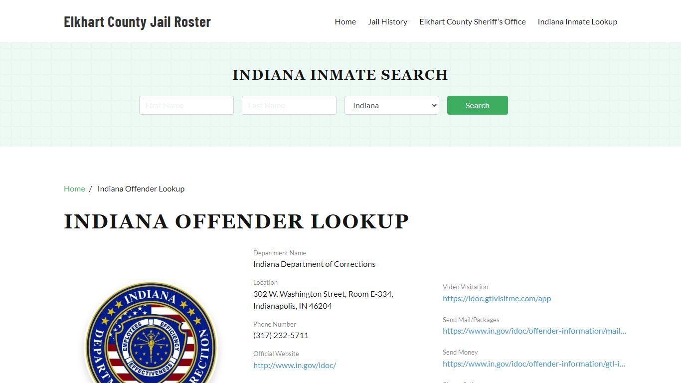 Indiana Inmate Search, Jail Rosters - Elkhart County Jail