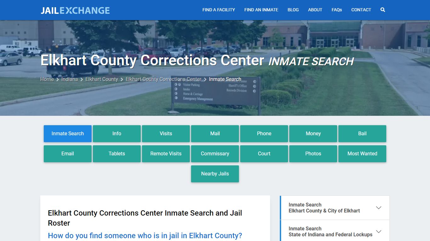 Elkhart County Corrections Center Inmate Search - Jail Exchange