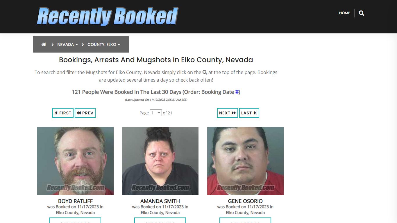 Recent bookings, Arrests, Mugshots in Elko County, Nevada - Recently Booked