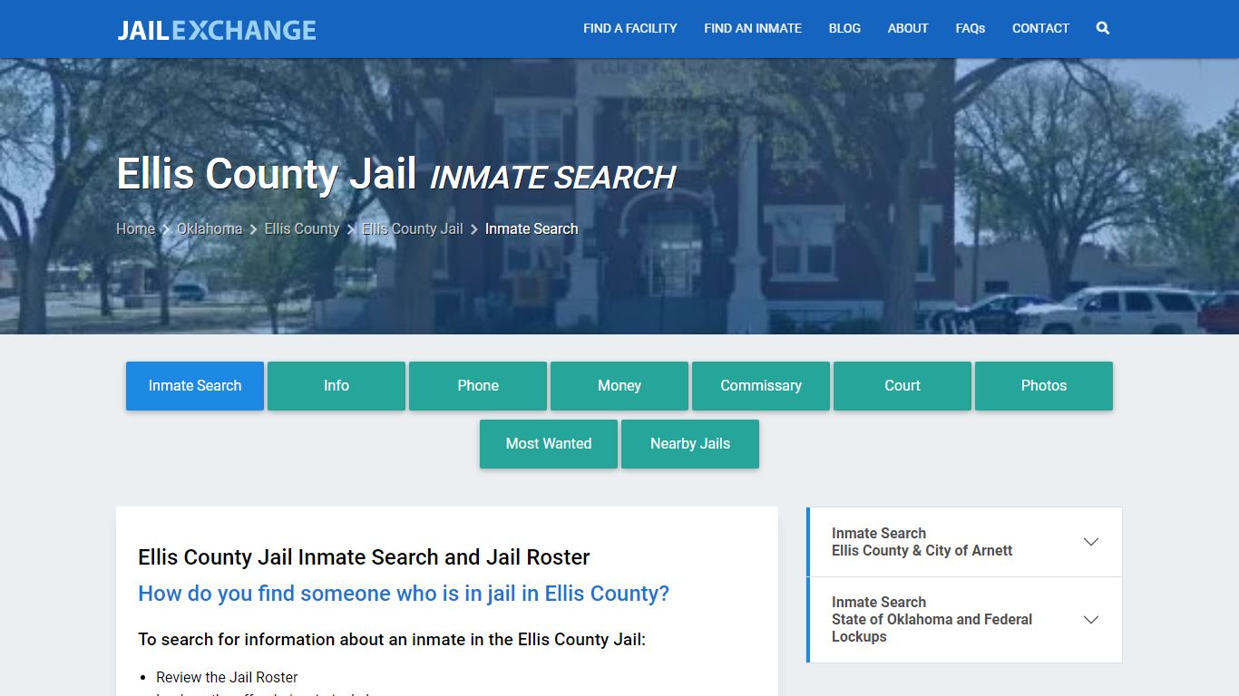 Inmate Search: Roster & Mugshots - Ellis County Jail, OK