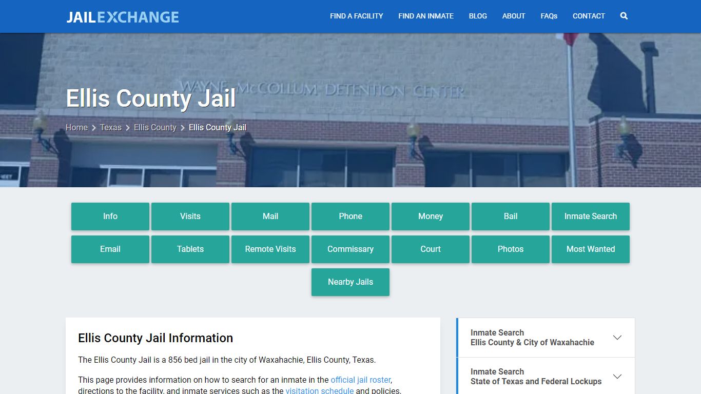 Ellis County Jail, TX Inmate Search, Information