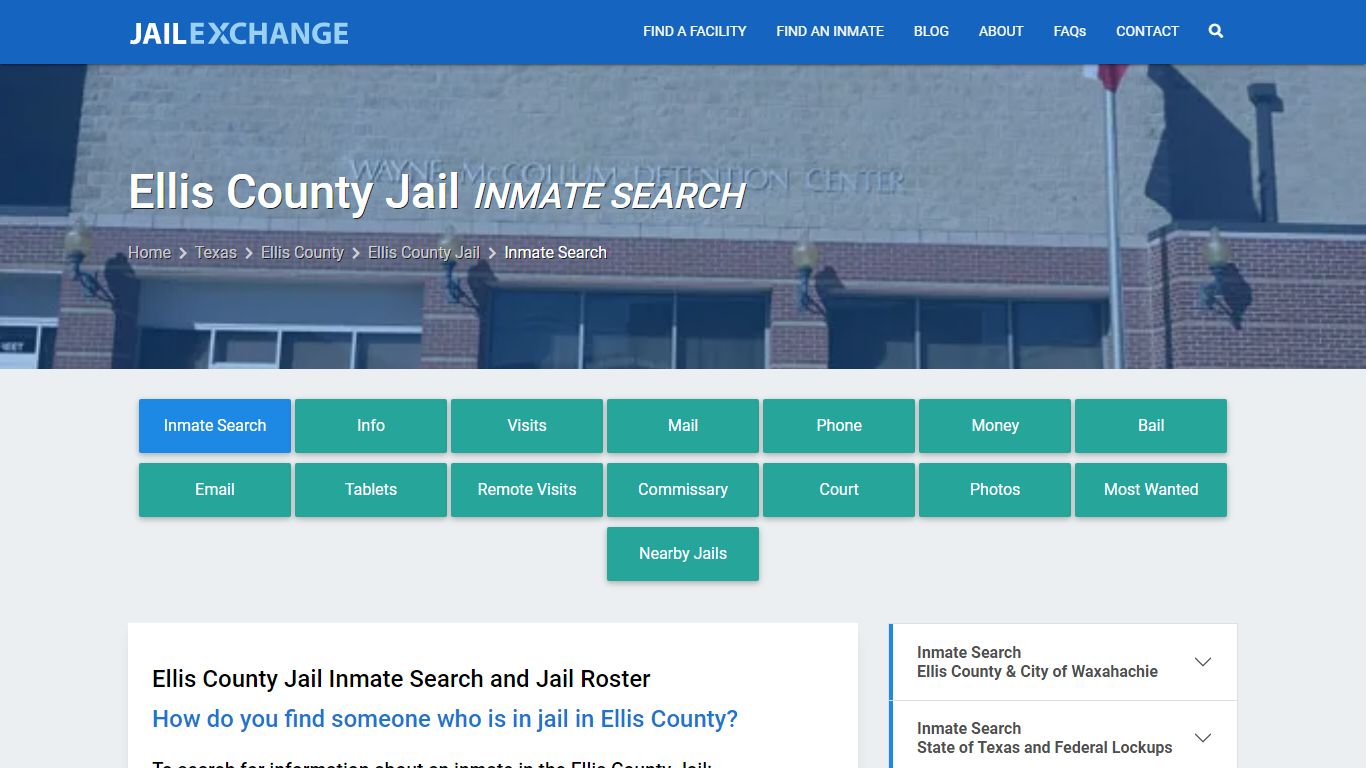 Inmate Search: Roster & Mugshots - Ellis County Jail, TX