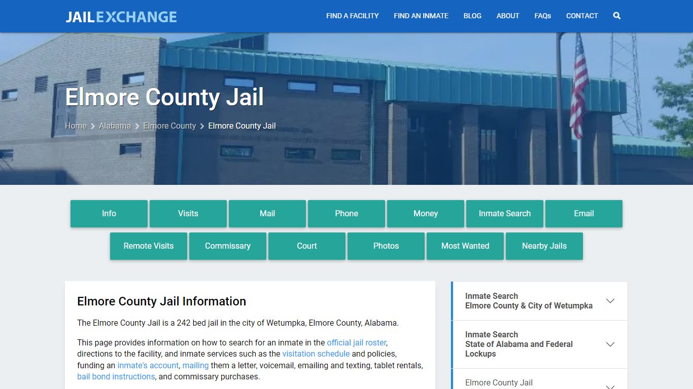 Elmore County Jail, AL Inmate Search, Information