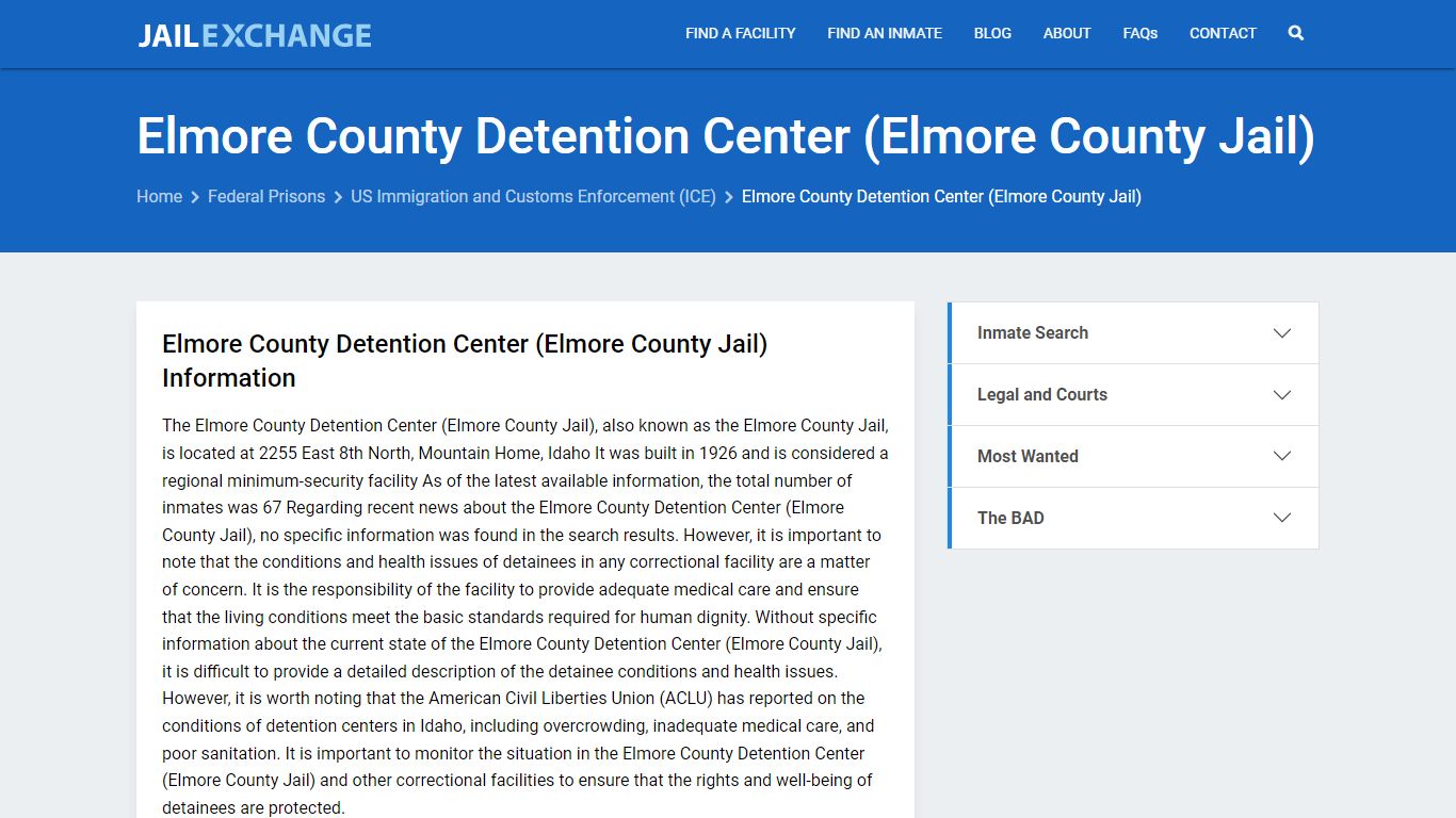 Federal Inmate Search - Elmore County Detention Center (Elmore County Jail)