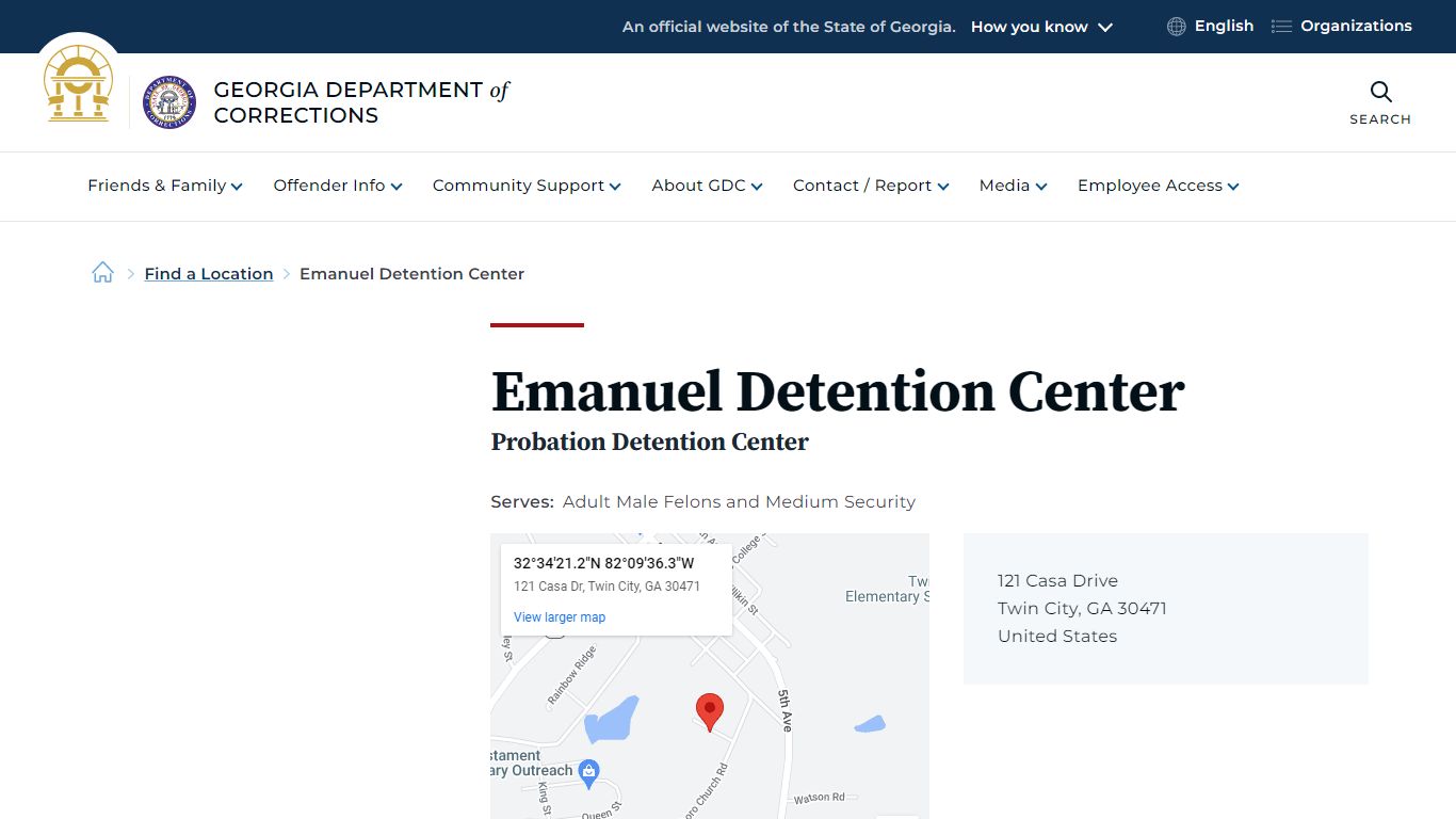 Emanuel Detention Center | Georgia Department of Corrections