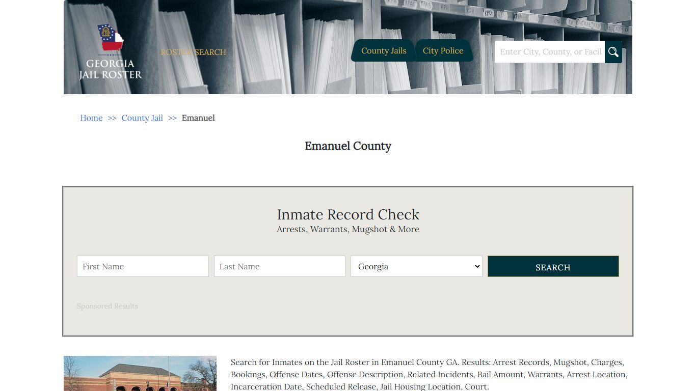Emanuel County | Georgia Jail Inmate Search