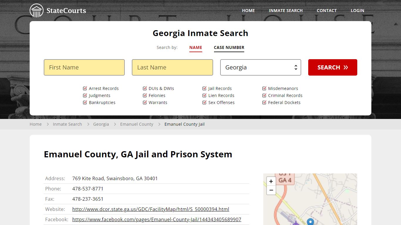 Emanuel County Jail Inmate Records Search, Georgia - StateCourts