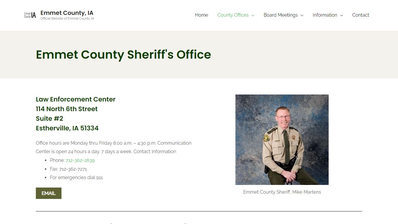 Sheriff – Emmet County, IA - Iowa