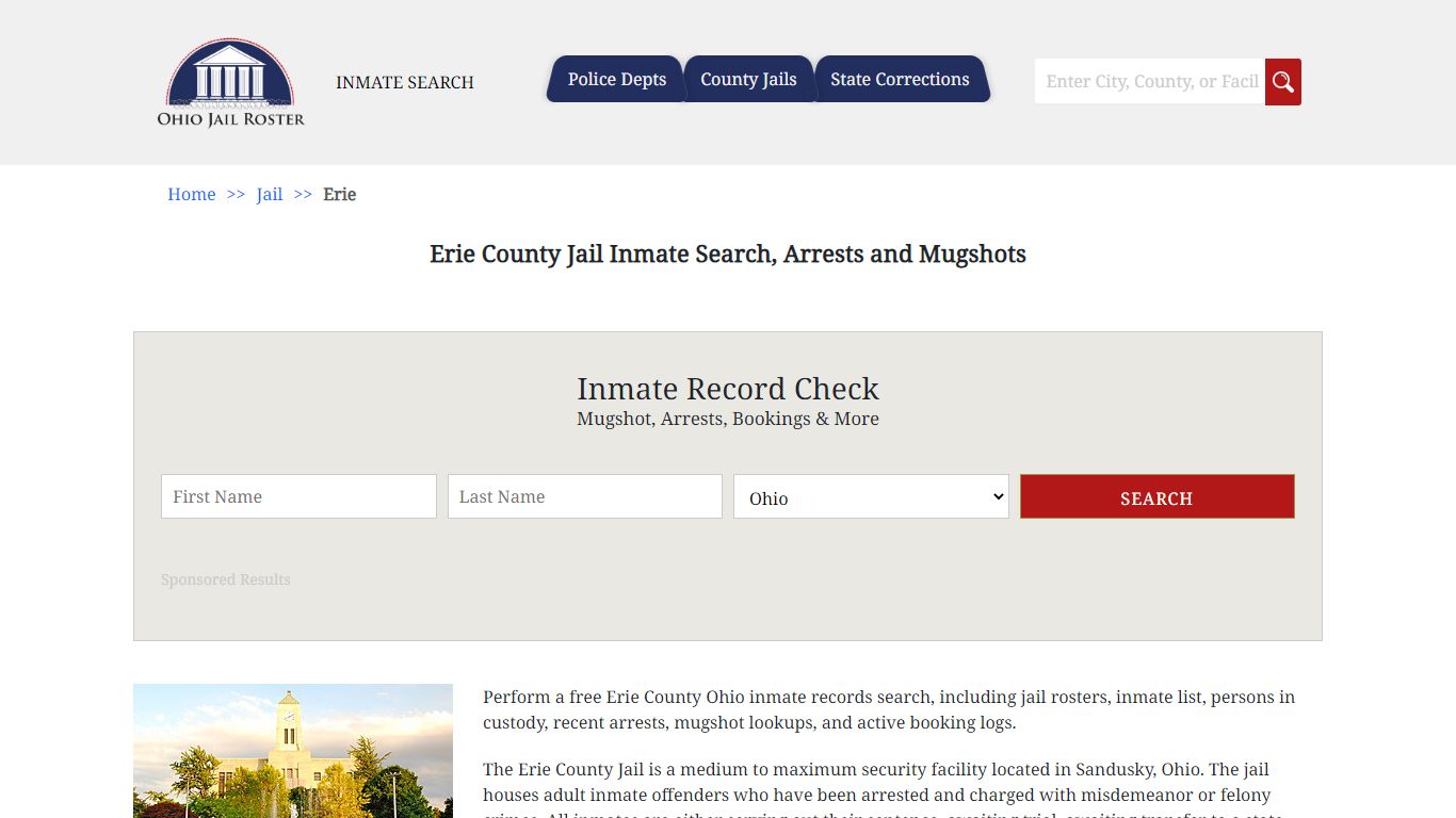 Erie County Jail Inmate Search, Arrests and Mugshots