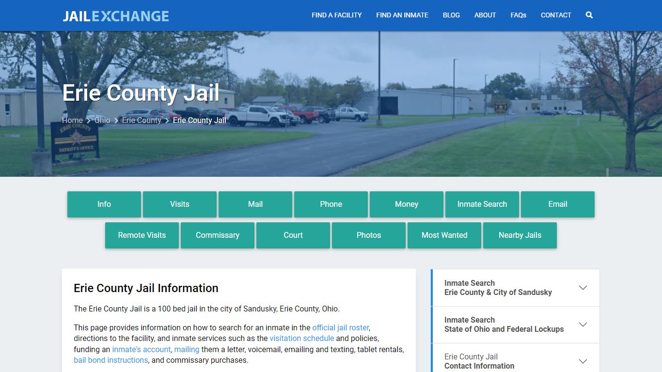 Erie County Jail, OH Inmate Search, Information