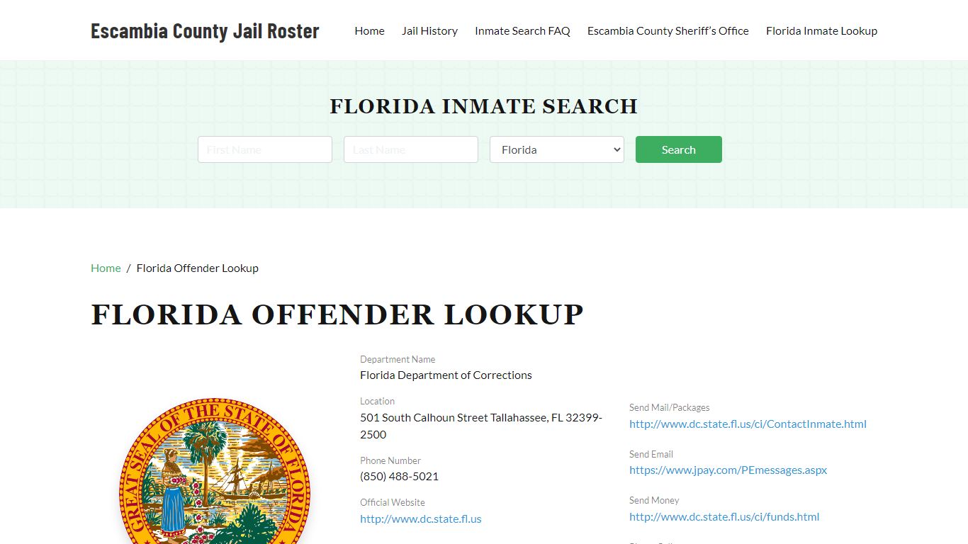 Florida Inmate Search, Jail Rosters - Escambia County Jail