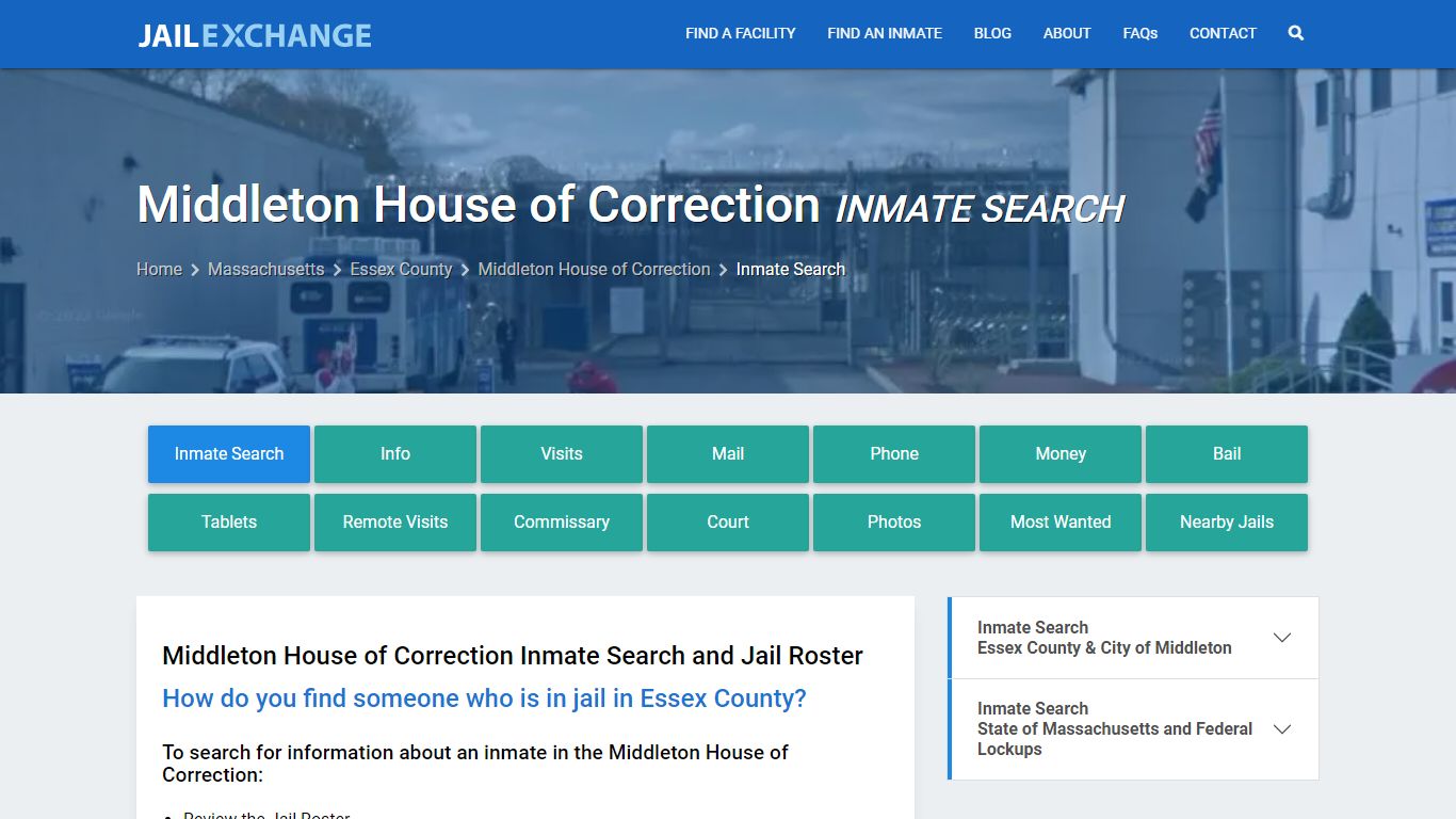 Middleton House of Correction Inmate Search - Jail Exchange