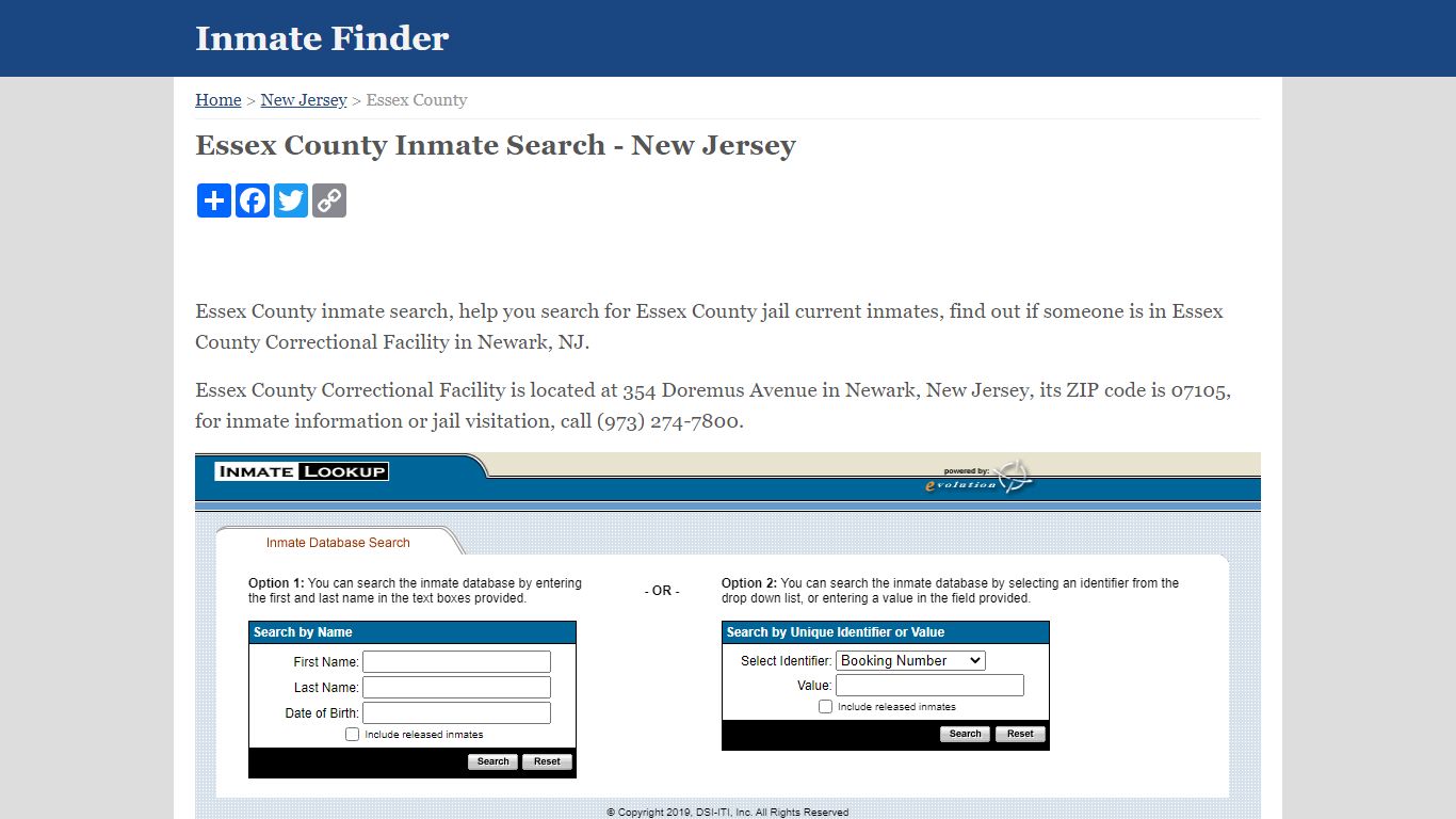 Essex County Inmate Search - New Jersey - Inmate Finder