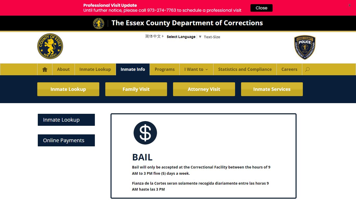 Inmate Info | Department of Correction
