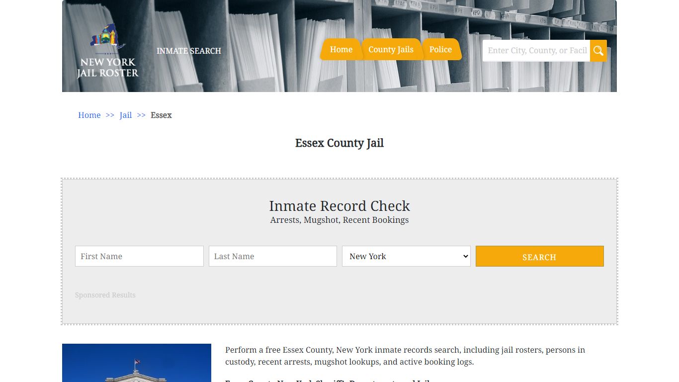 Essex County Jail | Jail Roster Search