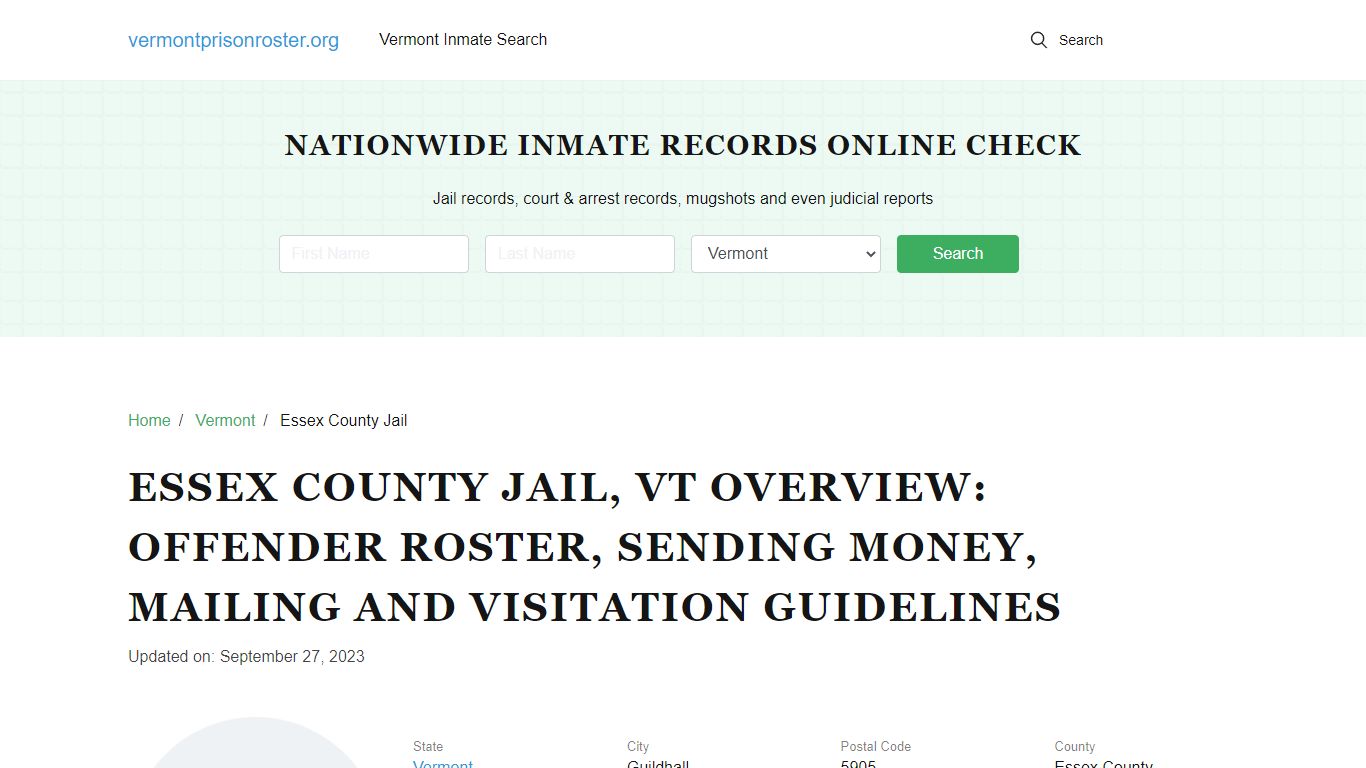 Essex County Jail, VT: Inmate Search, Visitation & Contact Info