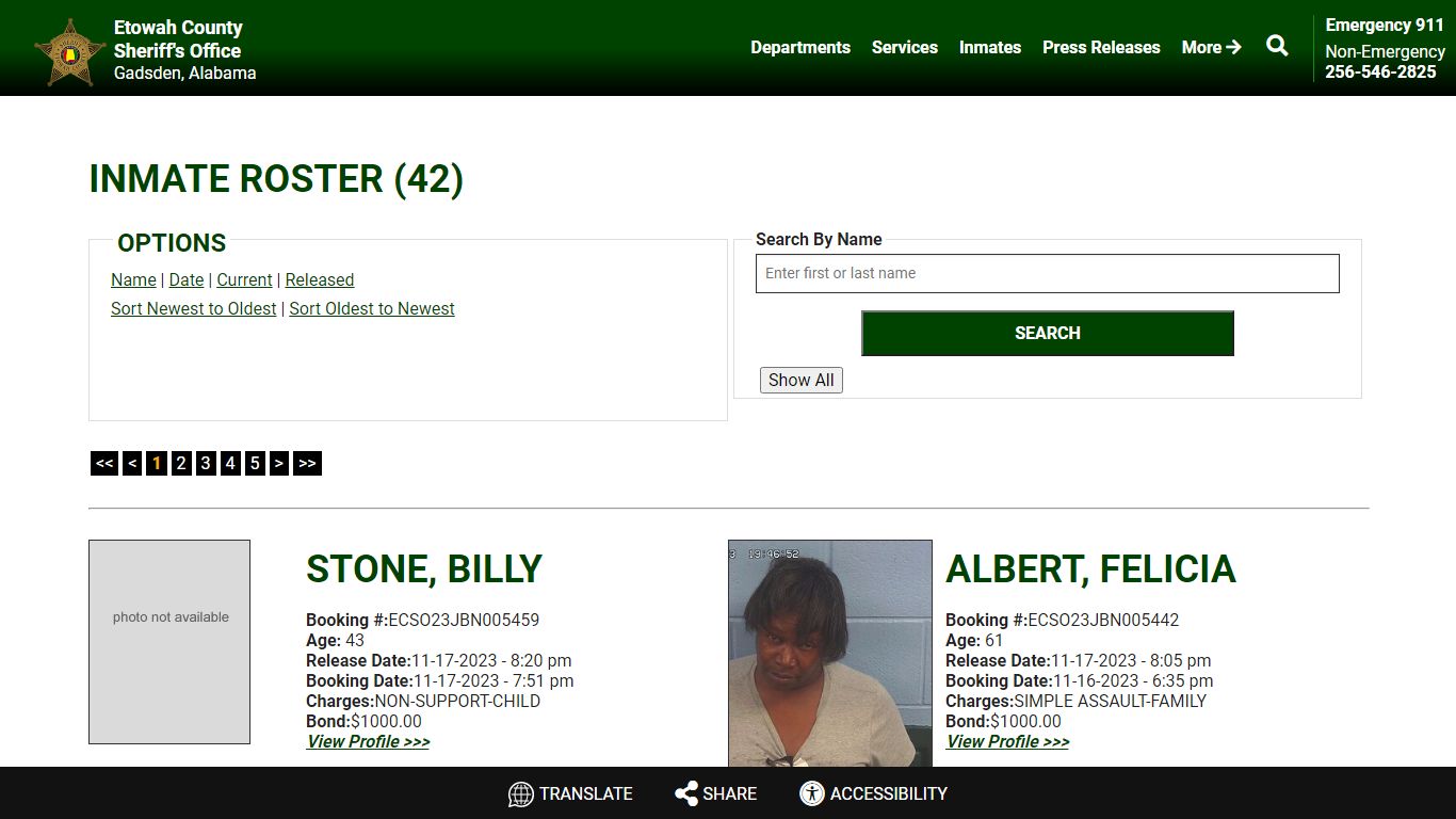 Inmate Roster (49) - Etowah County Sheriff