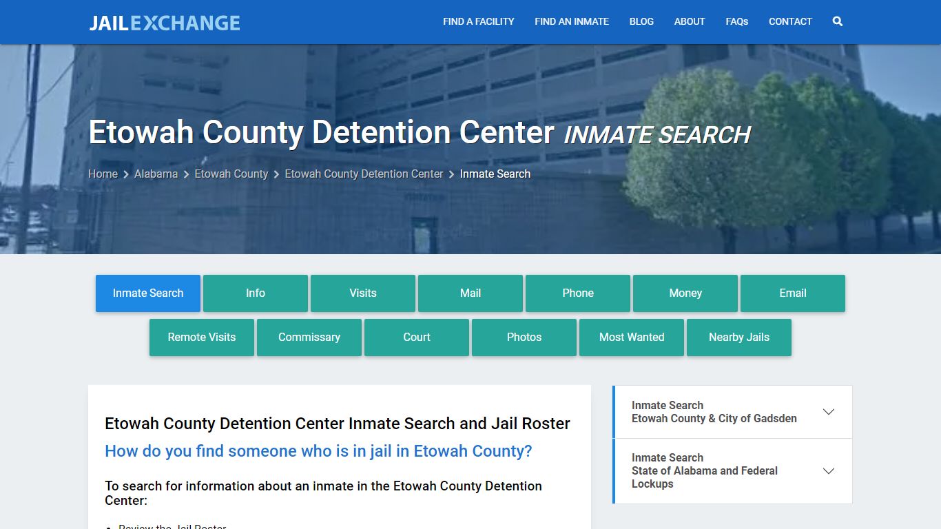 Etowah County Detention Center Inmate Search - Jail Exchange