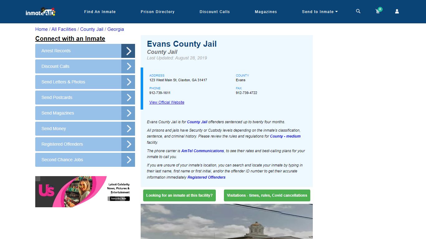 Evans County Jail - Inmate Locator - Claxton, GA